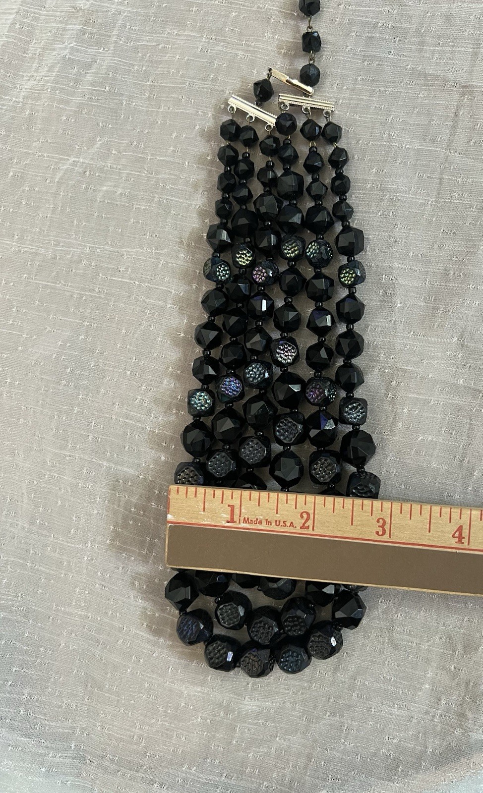 Vintage Fashion Beaded Necklace & Matching Clip-On Earrings Jewelry Set