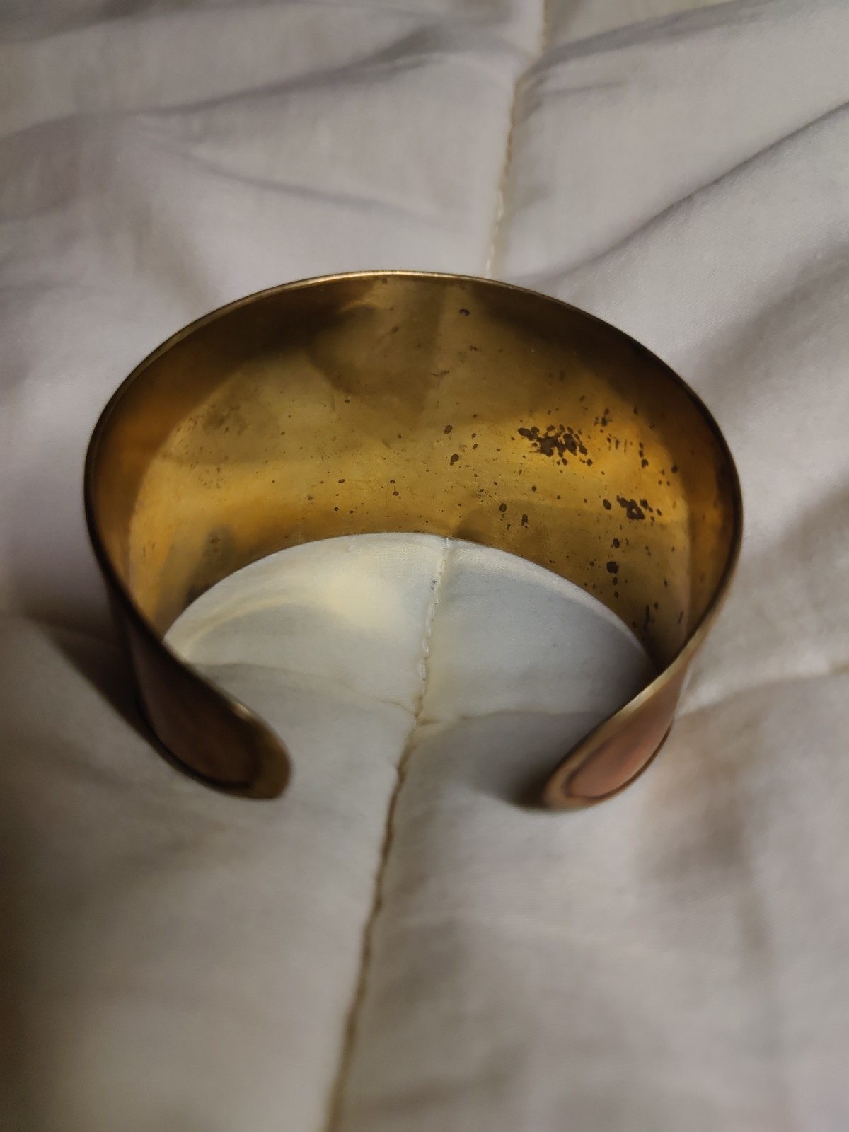 Vintage Modernist Brutalist Cuff Bracelet Copper Brass Silver Artisan
