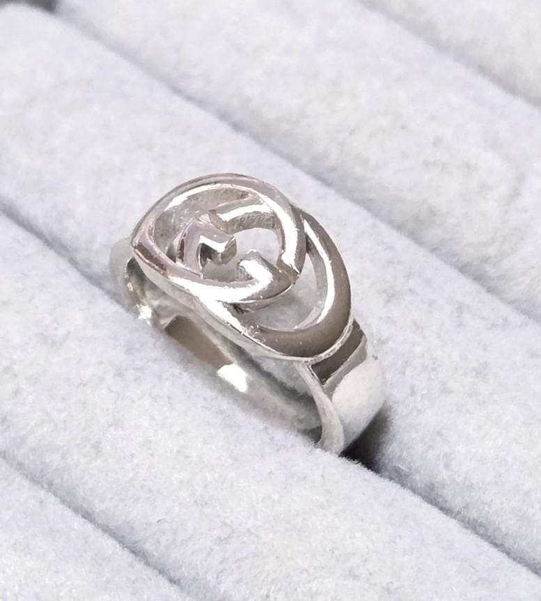 GUCCI Interlocking G SV925 Ring, Size 12 (approx.), 43777