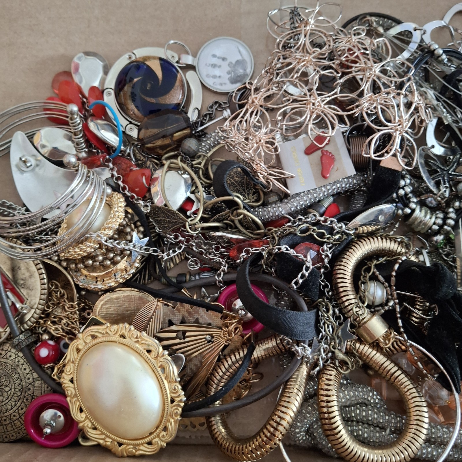 1+ Pound Vintage to Modern Jewelry Lot Wearables Necklaces Earrings Mixed