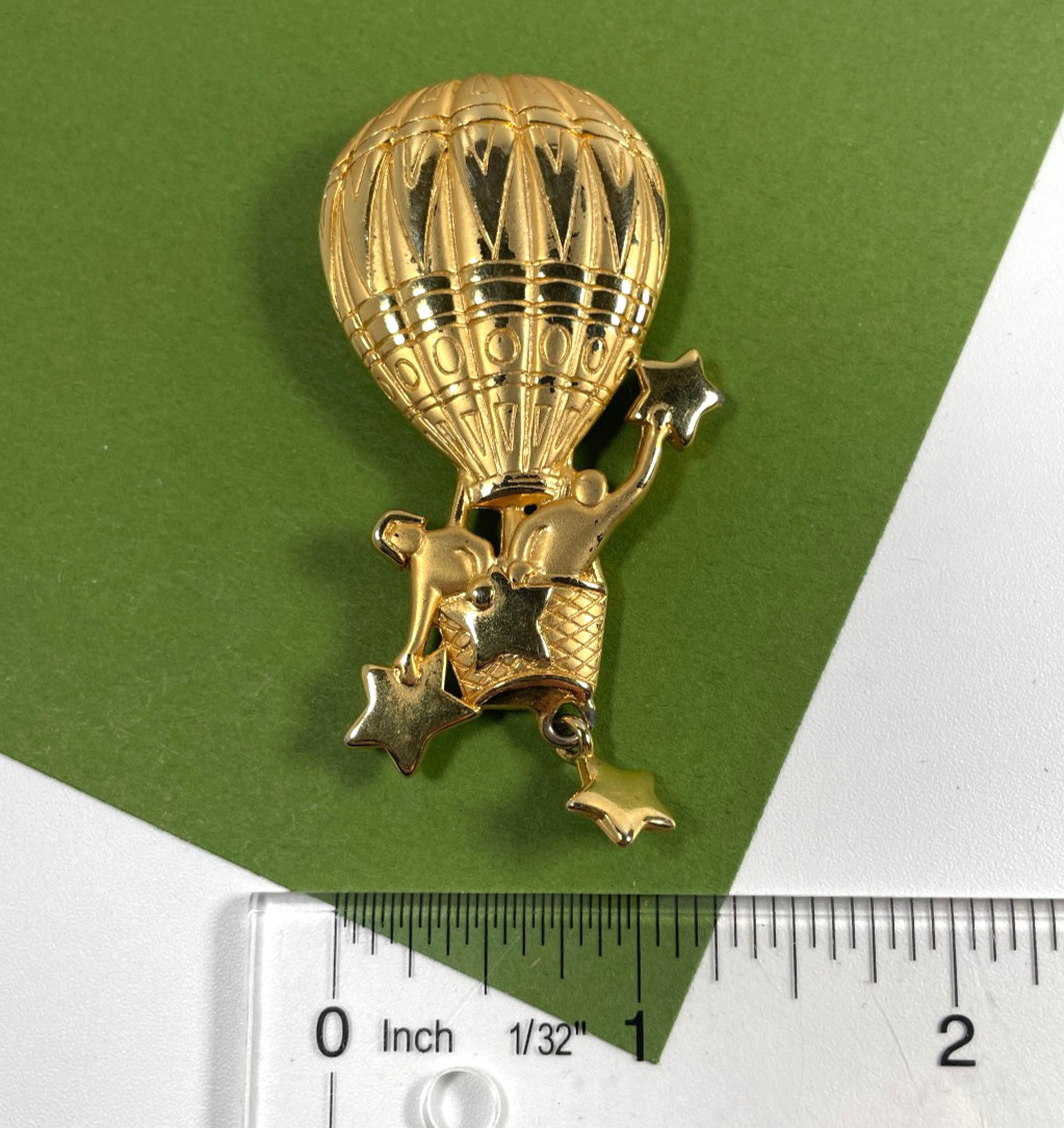 Vintage Brooch Pin JJ Cat Fishbowl, Hot Air Balloon, Cow, Carousel Horse Lot 4