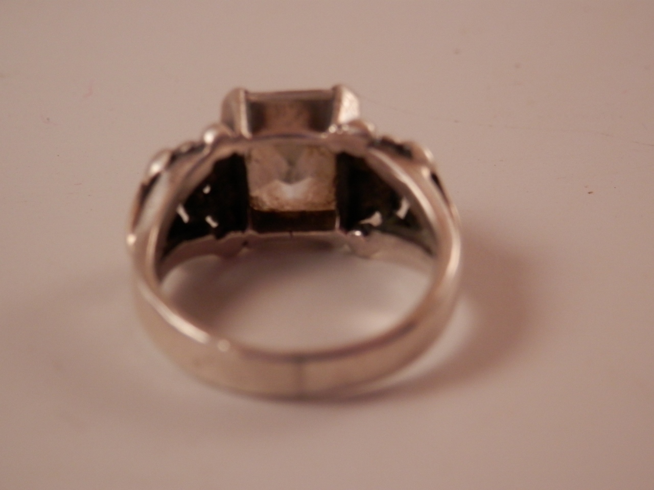 Vintage Clear Topaz Sterling Silver Ring size 6.5 Gorgeous