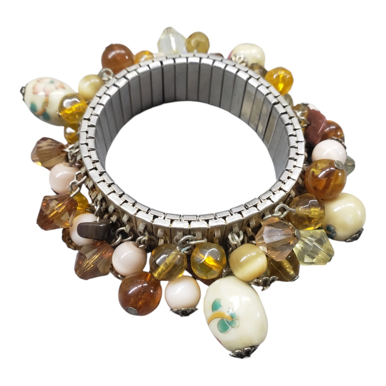 Jade tigers eye Cha Cha Bracelet Glass Bead Expansion Meditation Success Wealth