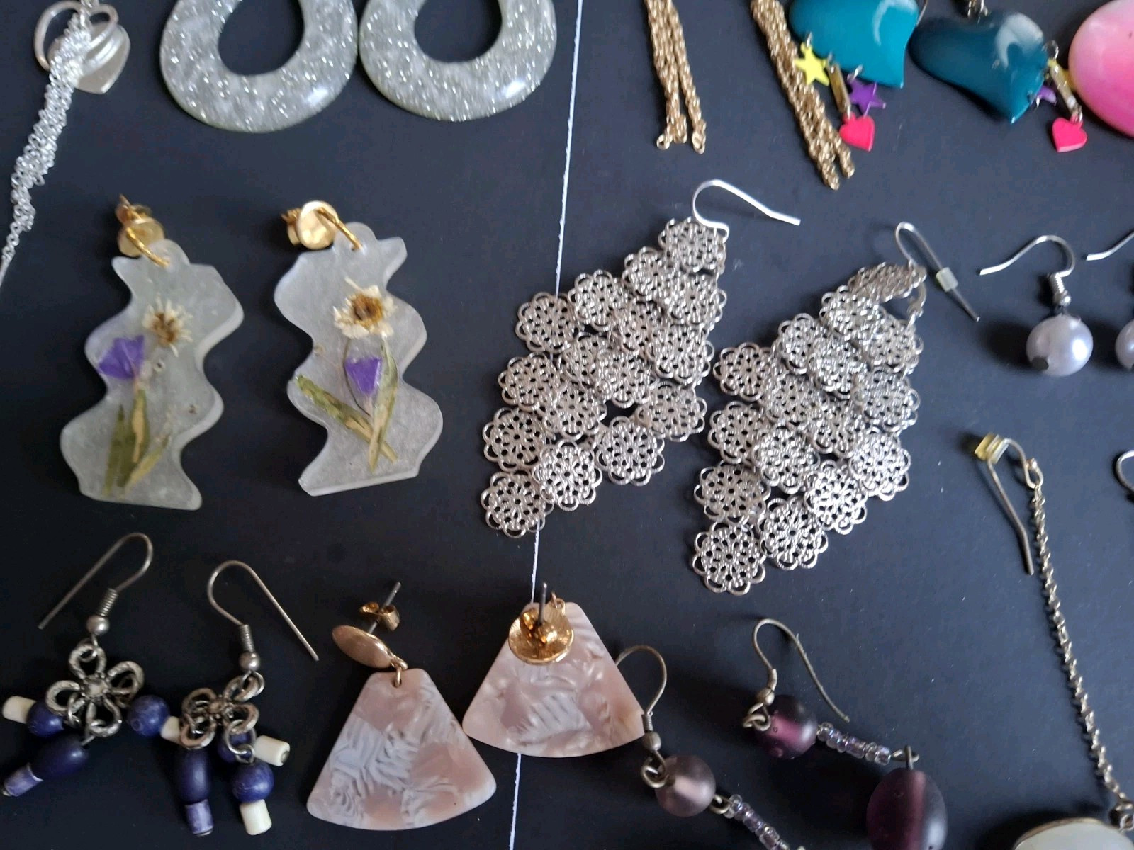 Lot Of 19 Modern/Vintage Earrings Pairs Pierced, Dangle, Hooks multicolor