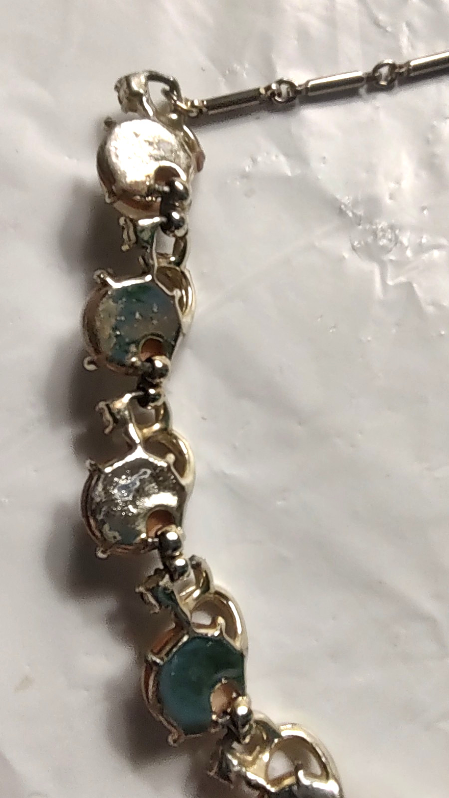 Coro Vintage Mid-Century White Faux Moonstone Cabochon Choker Necklace