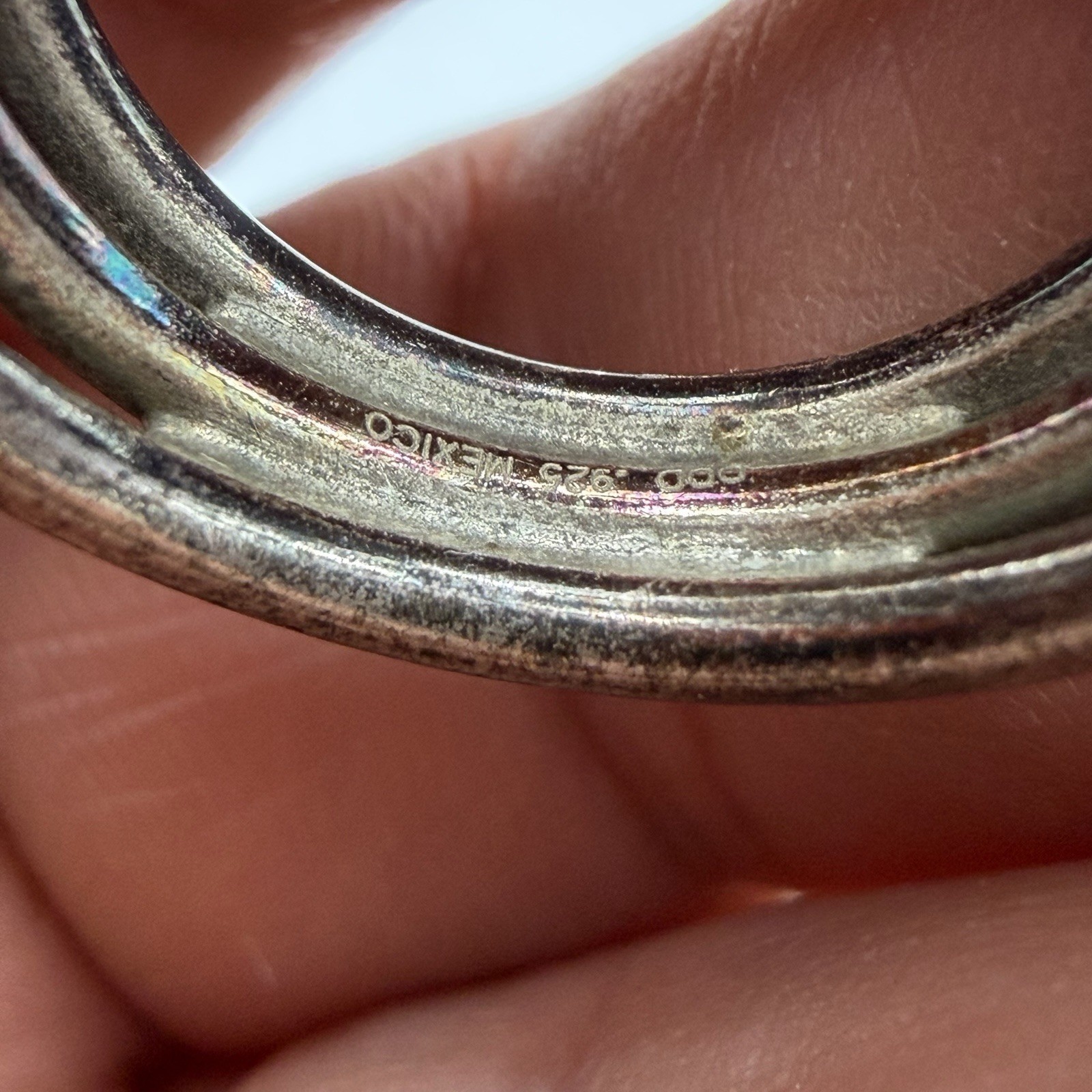 Vtg DDD DOMINIC DINOUART 925 Ring Hammered Ball Modernist MEXICO Sz 7
