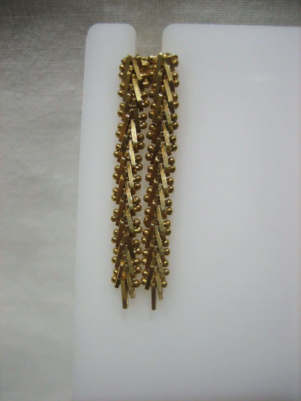 VINTAGE 18K YELLOW GOLD RICCIO CHAIN DANGLE TASSEL EARRINGS 6.4 GRAMS