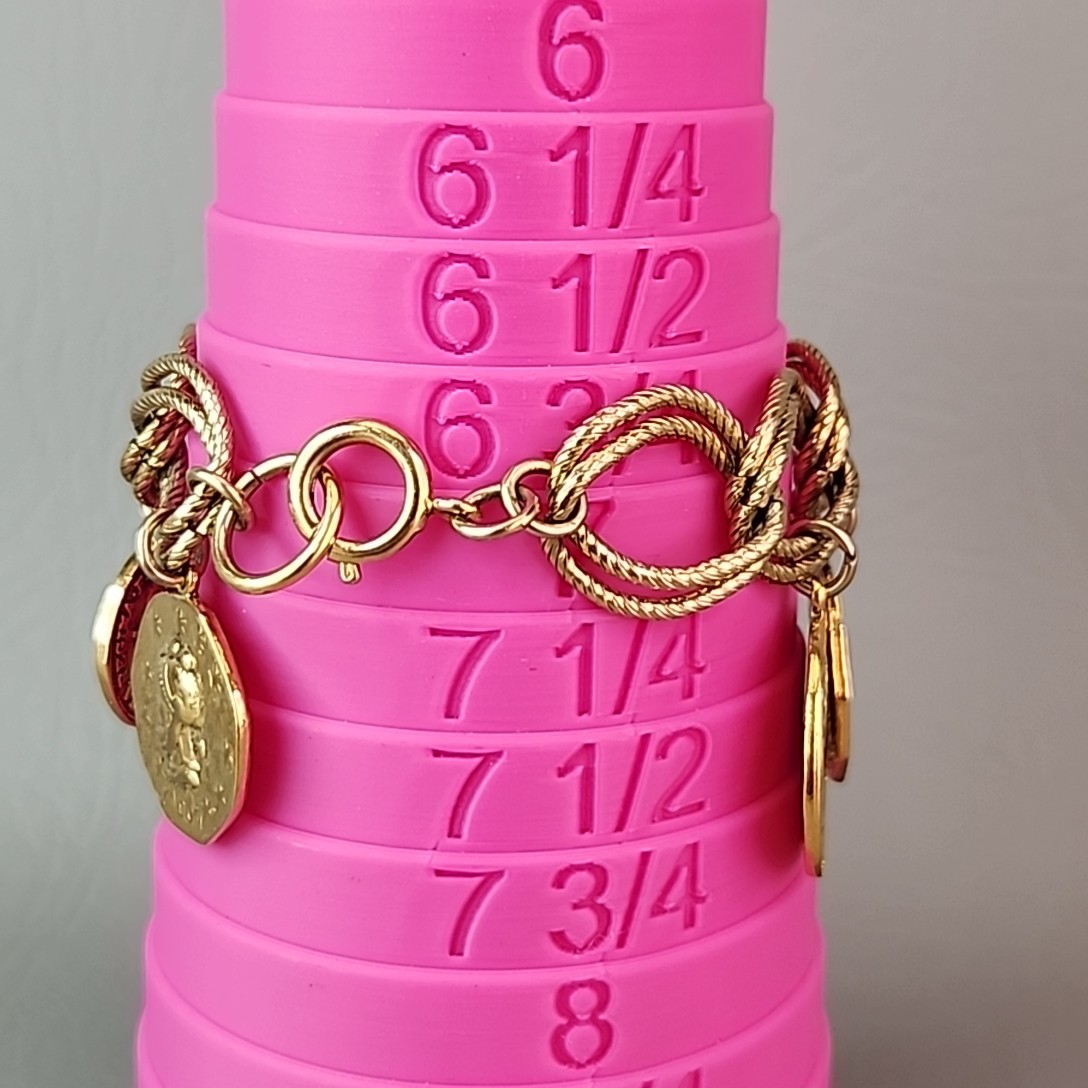 Vintage Faux Coin Charm Bracelet Gold Tone 6.25″