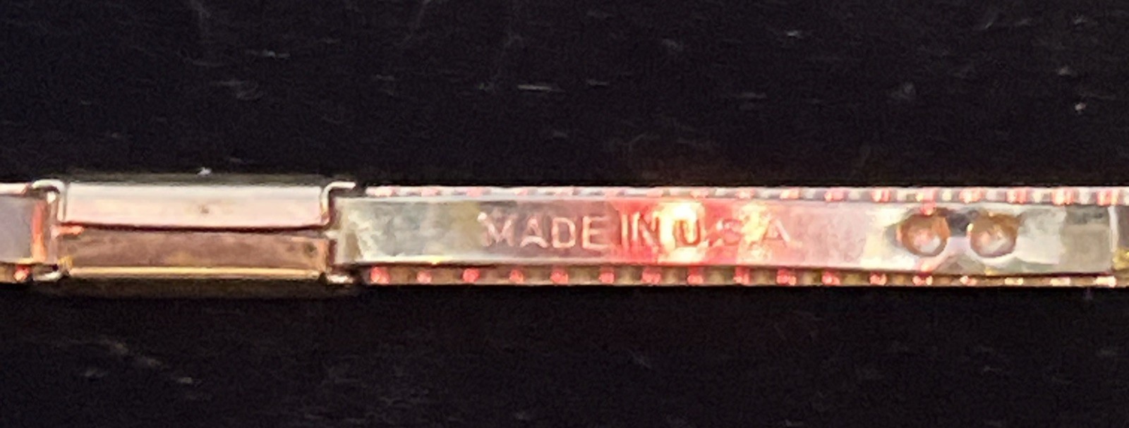 Vintage Hadley Fancy Collar Bar/Stay/Gold Plated Brass/Signed/USA/2 1/8 Inches