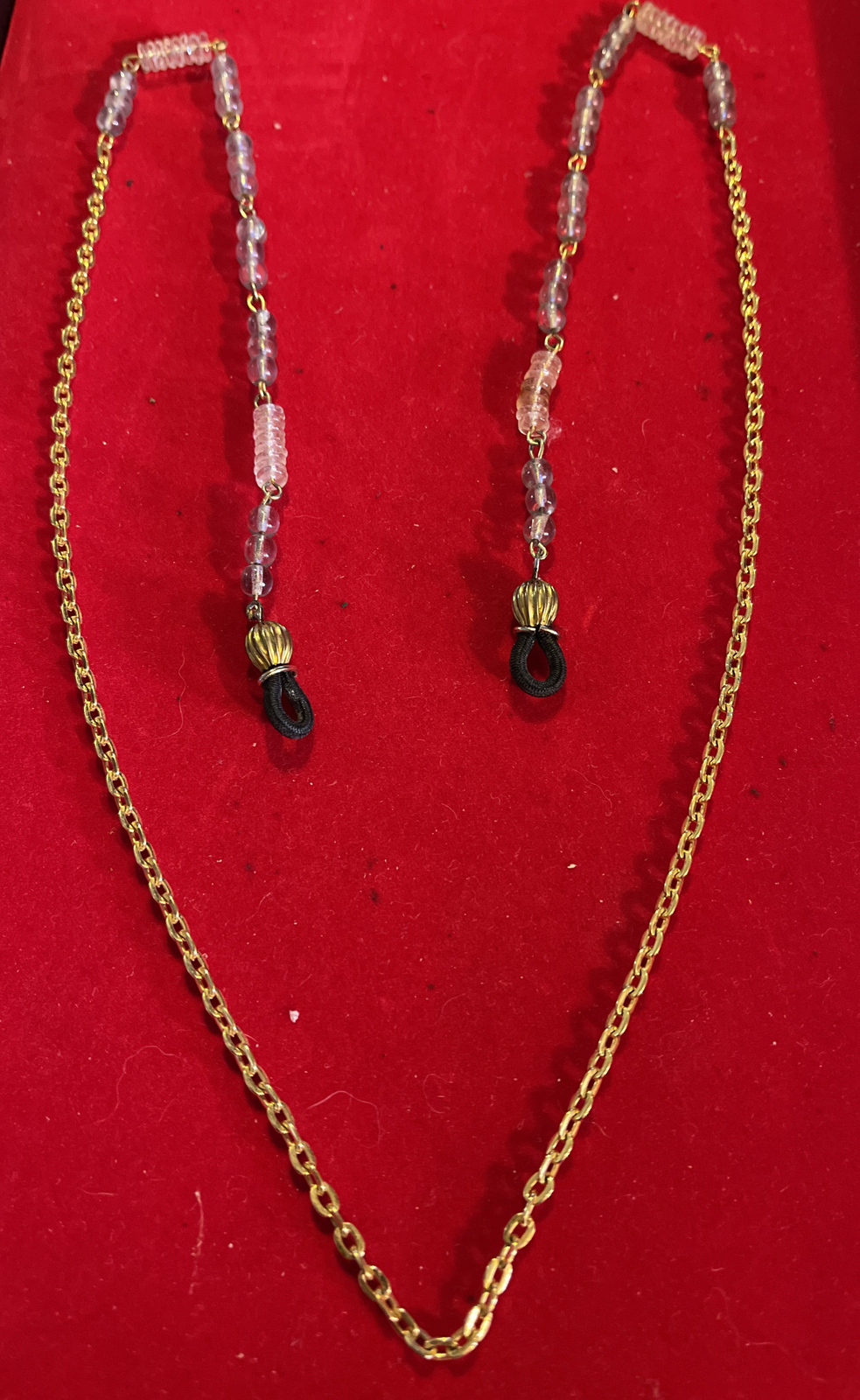 Vintage Necklace – Gold Tone Chain with Beads – Approx 22 Inches