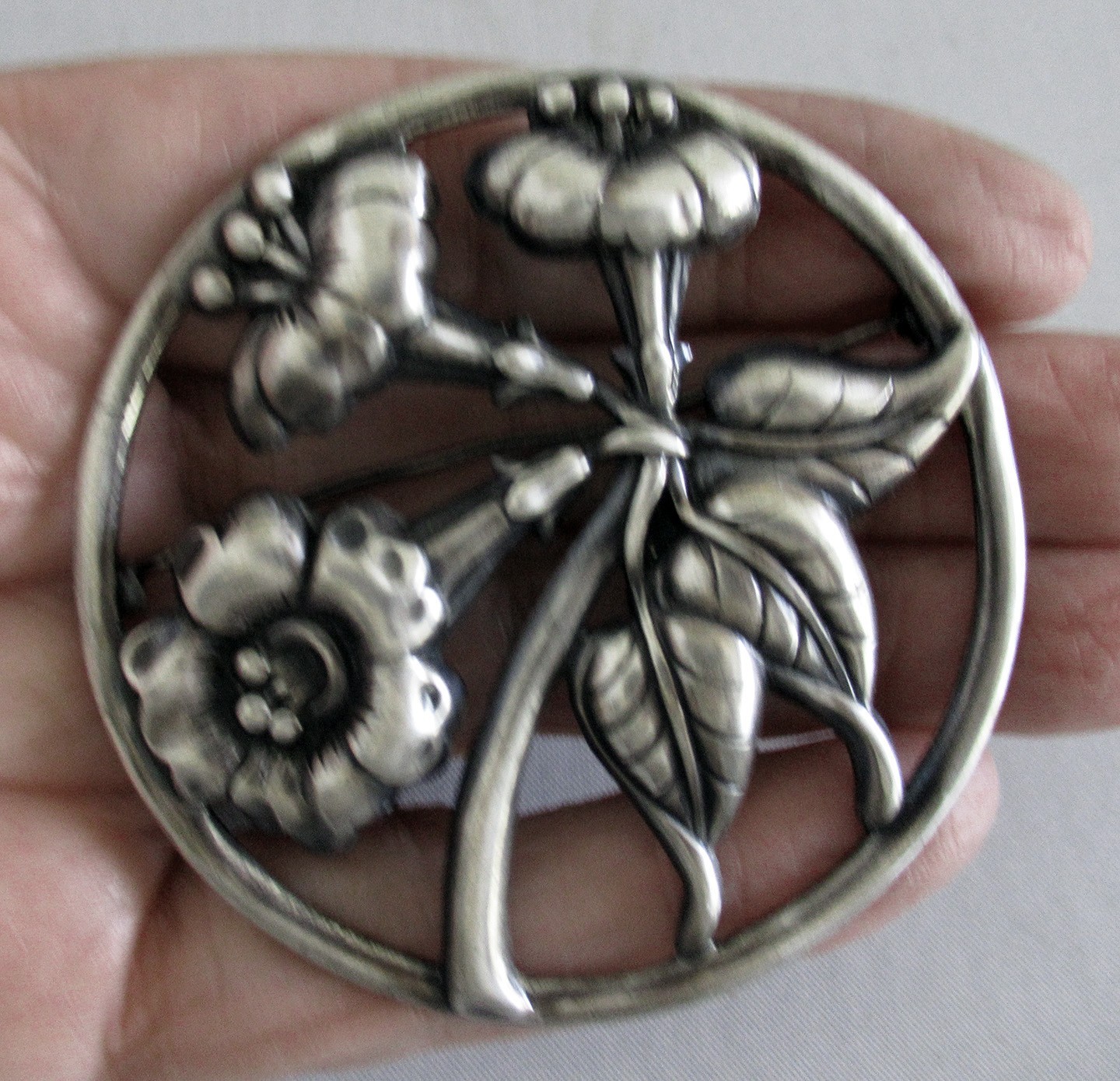 EXTRA LARGE DANECRAFT VINTAGE STERLING BROOCH, 2 3/8 INCHES, 17 GRAMS