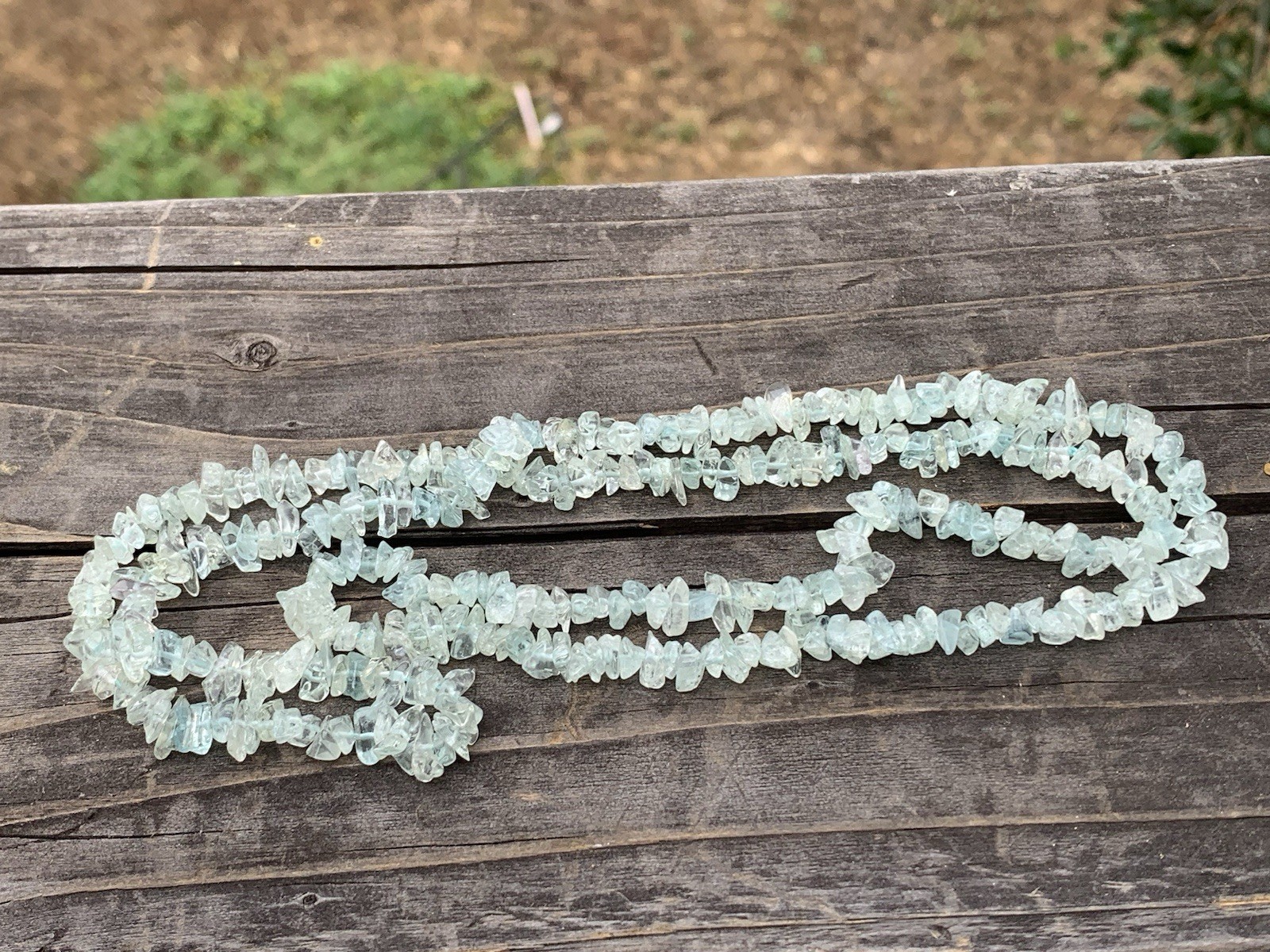 Vintage Necklace Lot-3 Mother of Pearl Green Chips & White Stones w-Purple Beads
