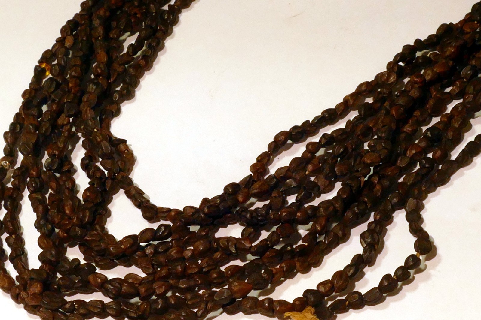 Multi-Strand Brown Seed Bead Necklace Dark Brown Vintage South West USA