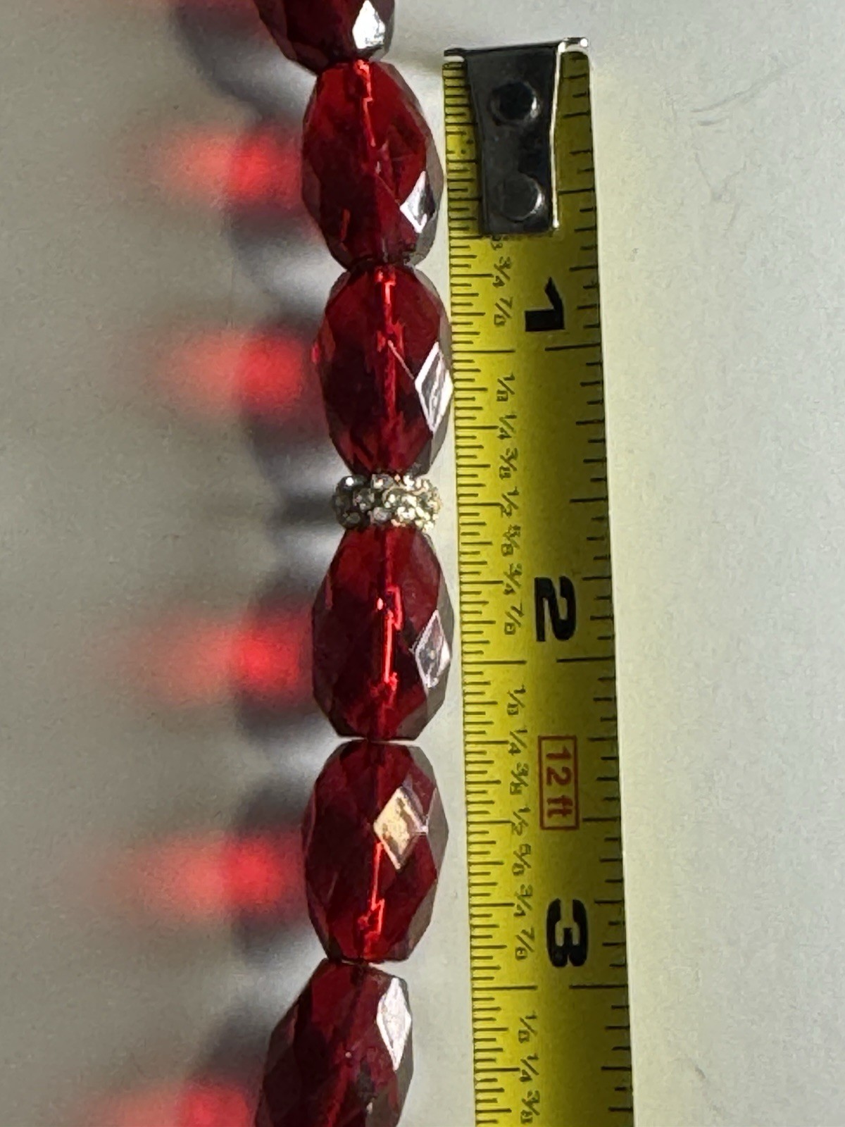 Chaps Ruby Red Acrylic Cherry Bead Crystal Accent Necklace WITH TAGS