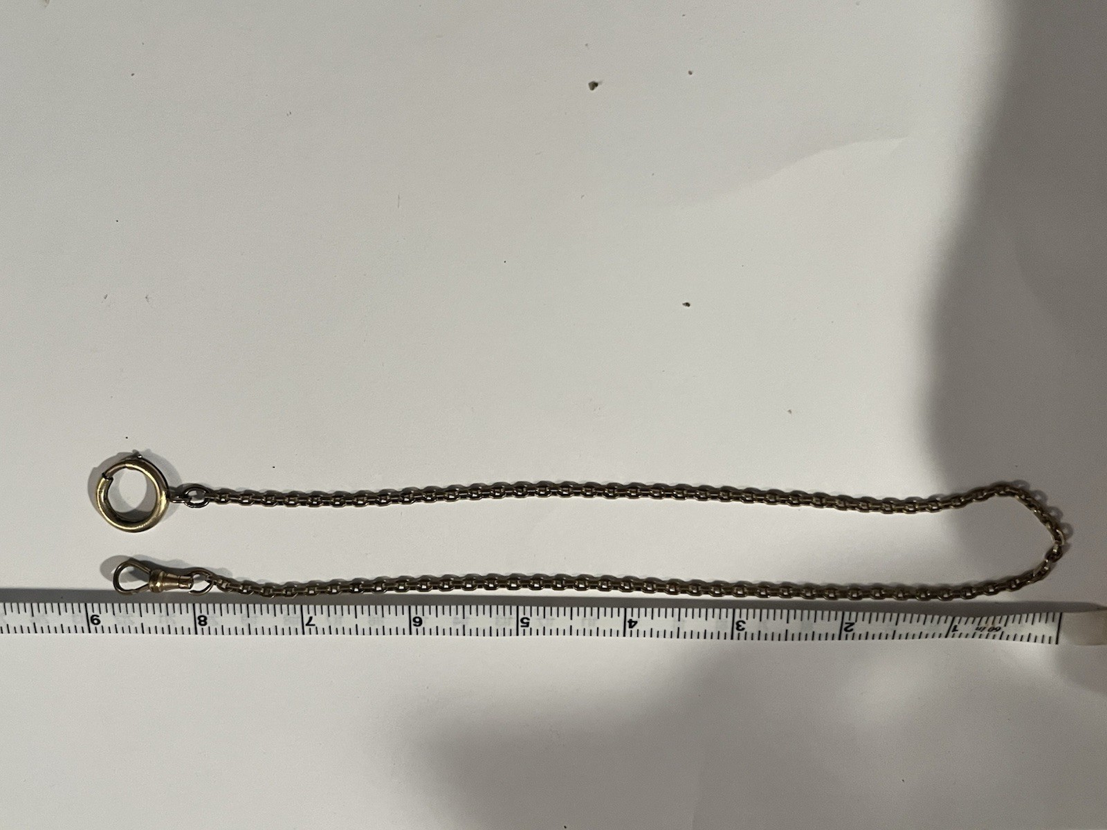 Victorian gold filled watch chain Signed Hadley Large ring