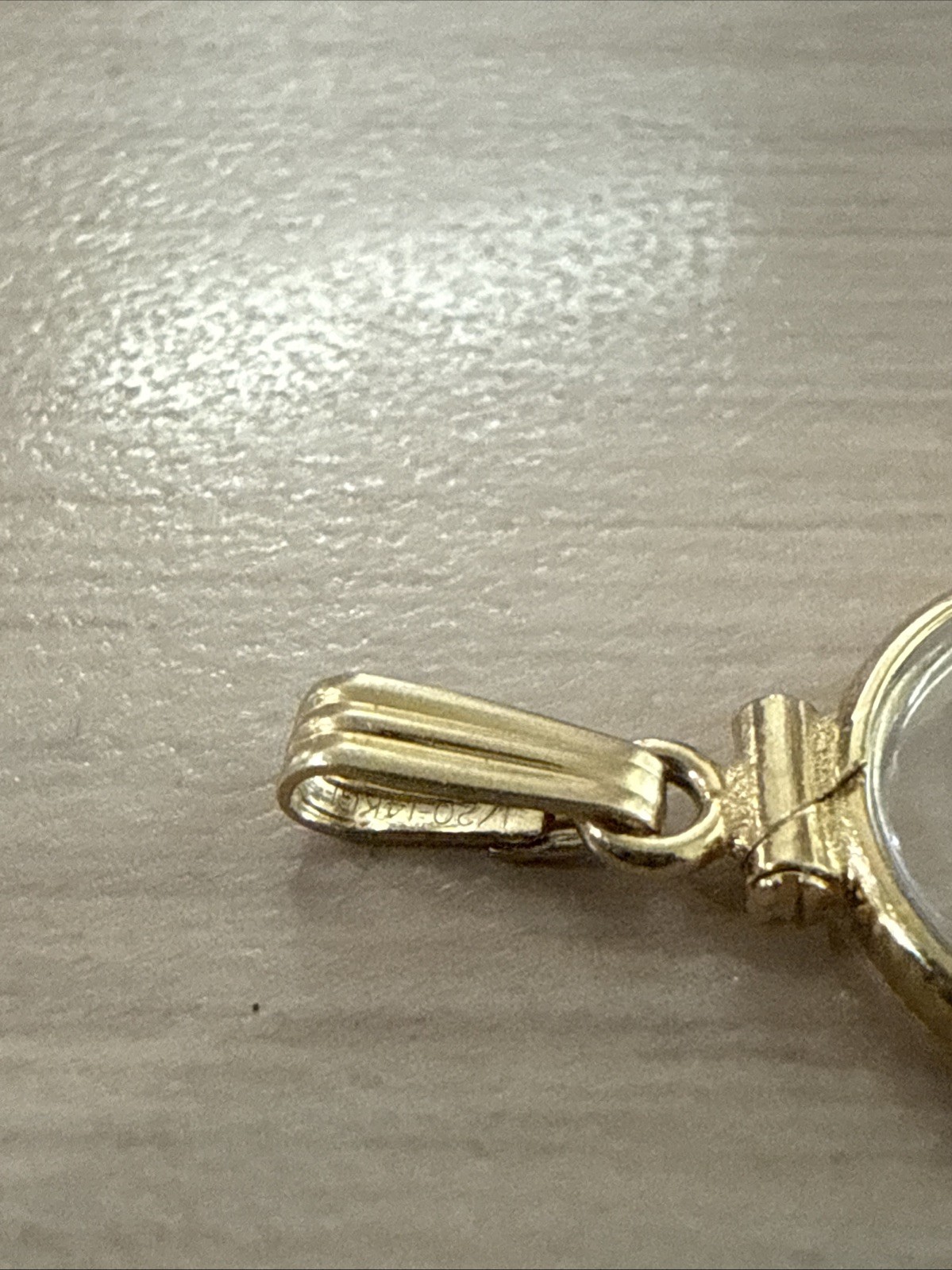 Vintage Gold Filled Frame Charm With Gold Flakes Pendant