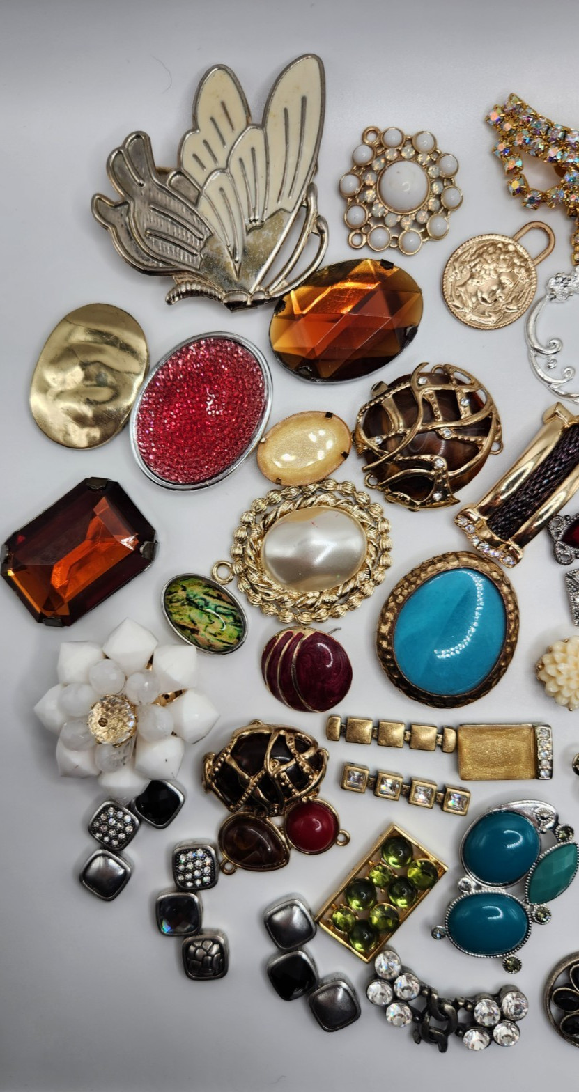 Craft Jewelry Pieces Junk Drawer Lot 50 Different Pieces