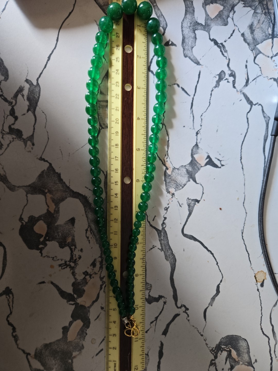Jade Hand Strung Graduated Round 22″ Imperial Green Lobster Claw Clasp Necklace