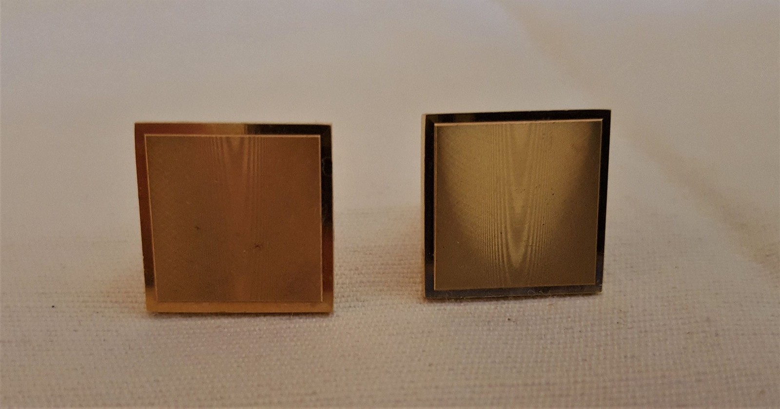 Estate, Vintage, 1950s Karat Klad Square Gold Cufflinks Pair
