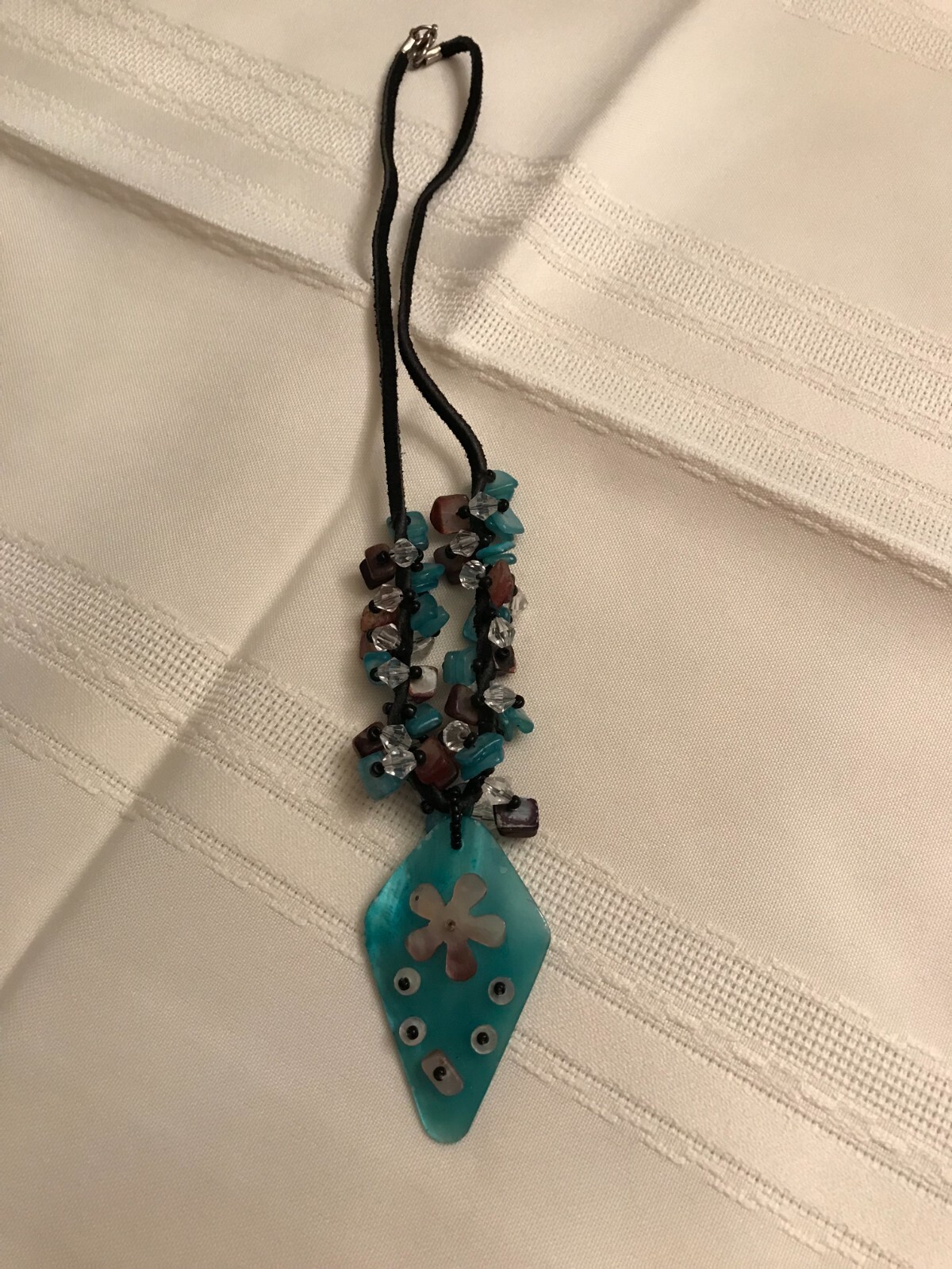 Vintage Craftsman Style Beaded Necklace Approximately 11 1/2 Inches Long