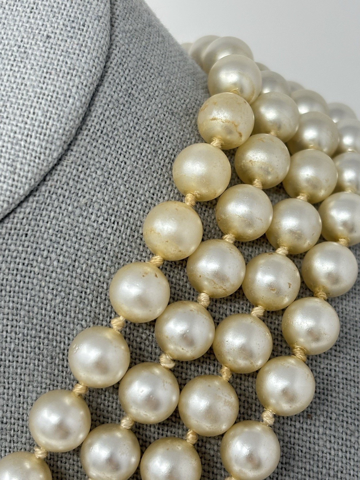 Vintage 60’s Valjean Cascading Pearl Fringe Collar Necklace Statement Piece