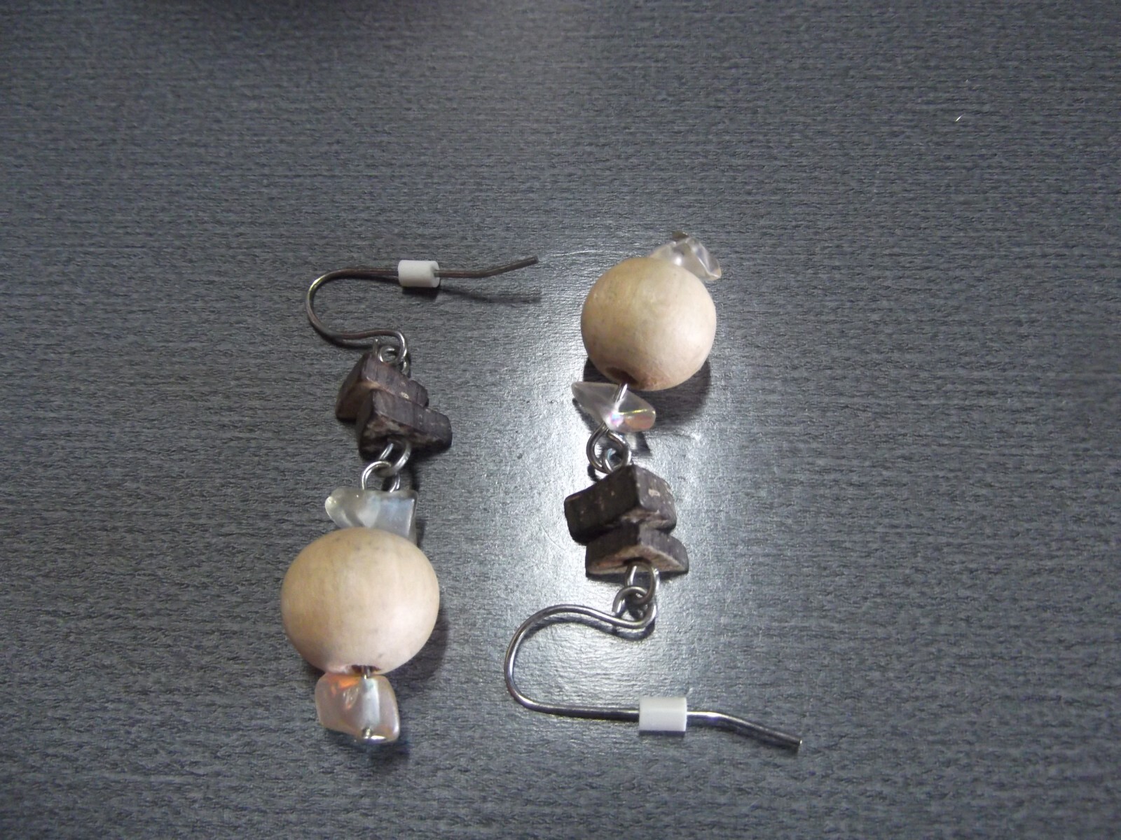 1 Pair Old 2″in Wood Different Shapes Danglers