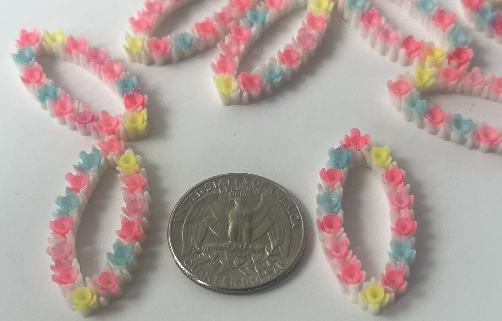 1/1/2 inch vintage Japanese flower oval rings 24 pcs 20.99