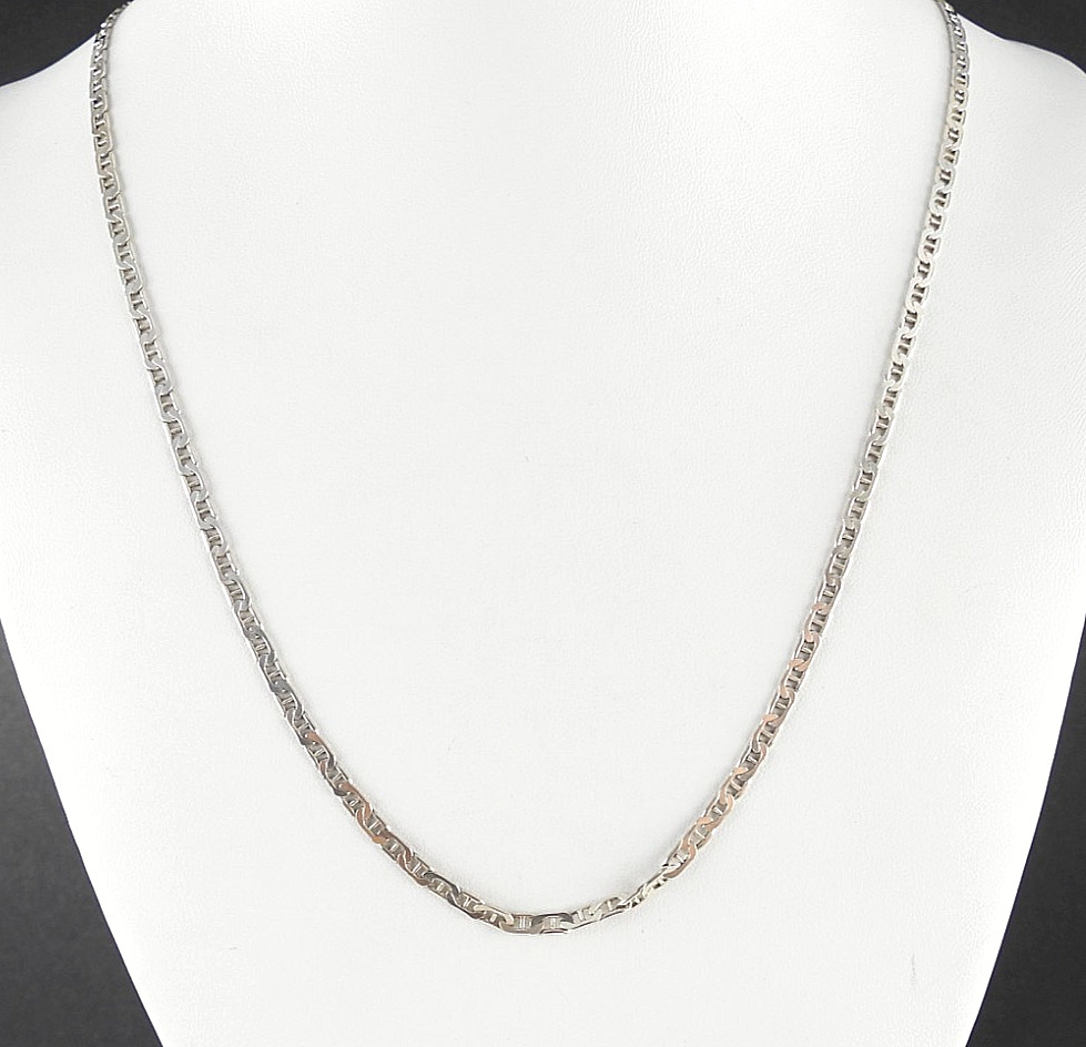 Vintage 925 Sterling Silver Mariner Link Chain Necklace Italy Jewelry 30″ Long