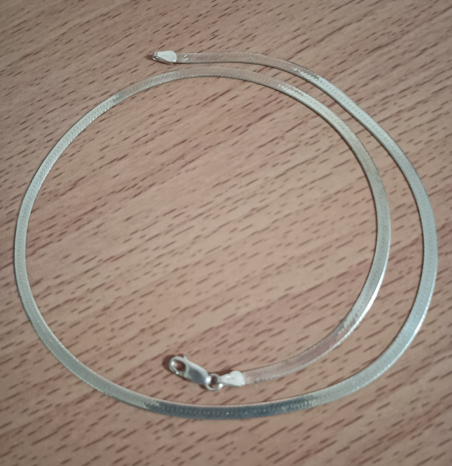 Vtg 925 Italian Italy Sterling Silver 3.5mm Herringbone Chain Necklace 20 1/4″