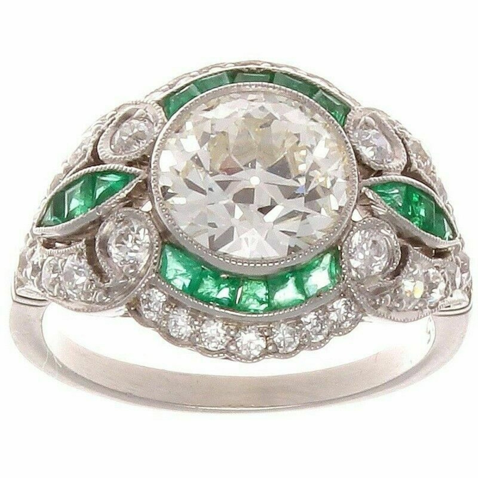1930’s Circa Influence OEC CZ Stone 925 Silver Ring Art Deco Antique Jewelry