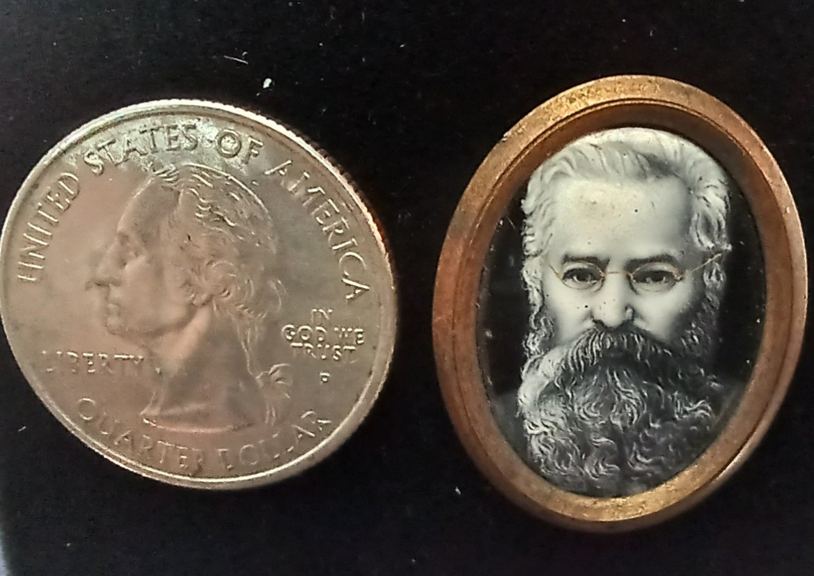 Early Original Amazing Enamel Art Portrait Medallion Brooch Pendant
