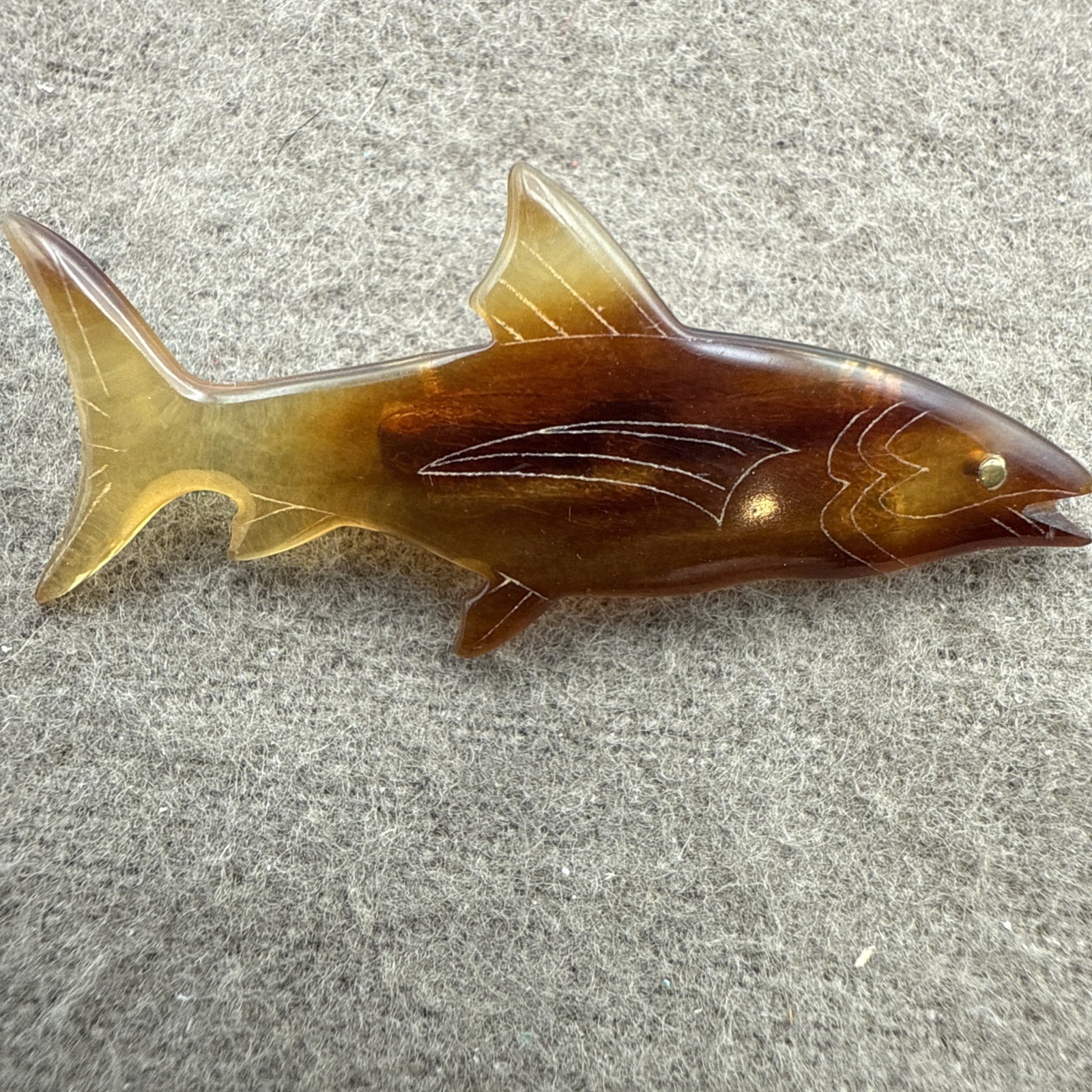 Acrylic Tortoise Shell Brown Pin – Shape Of Fish