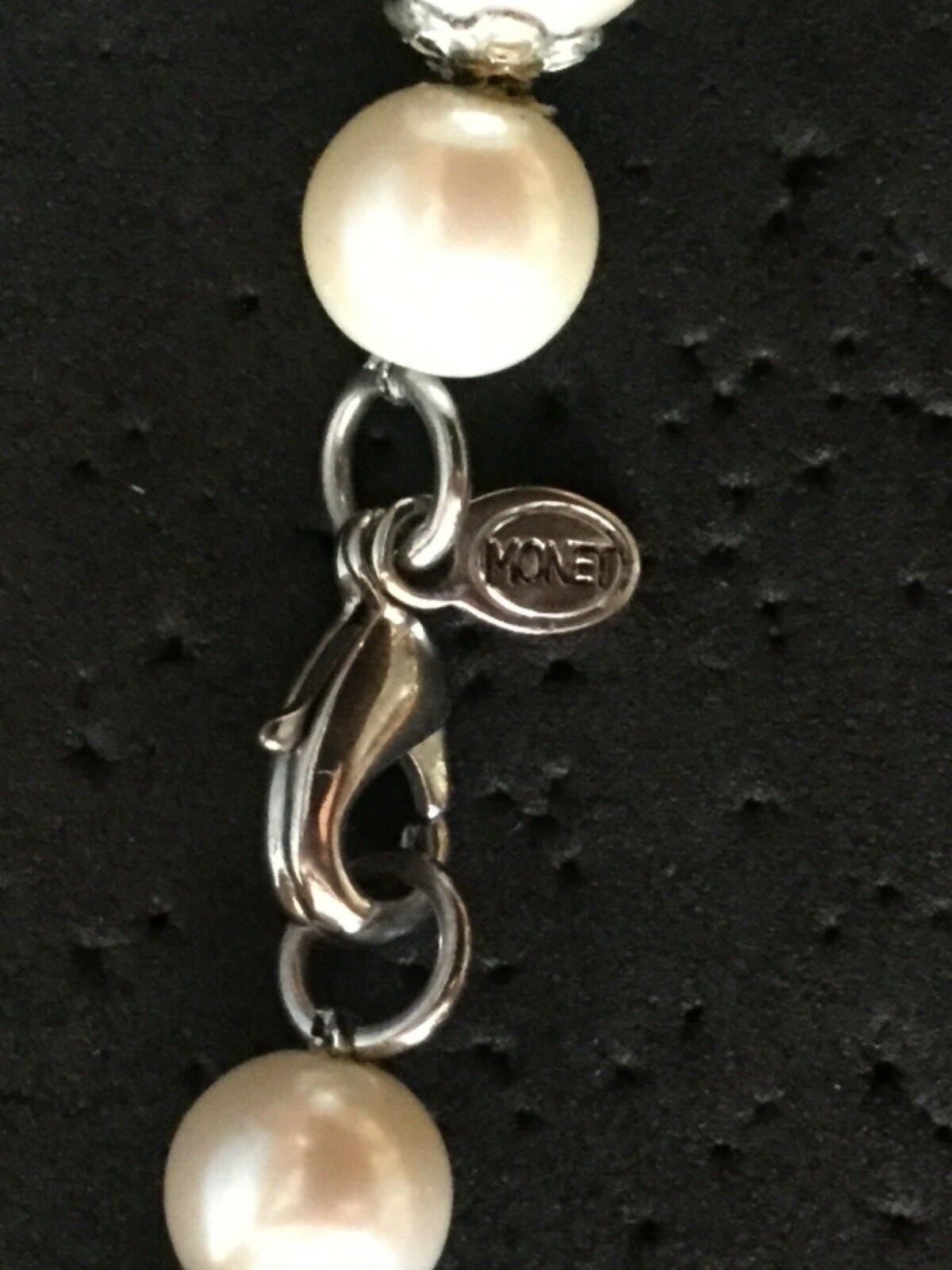 Rare VTG Monet Long Faux BaroquePearl Different Sizes & Shapes Necklace 44”