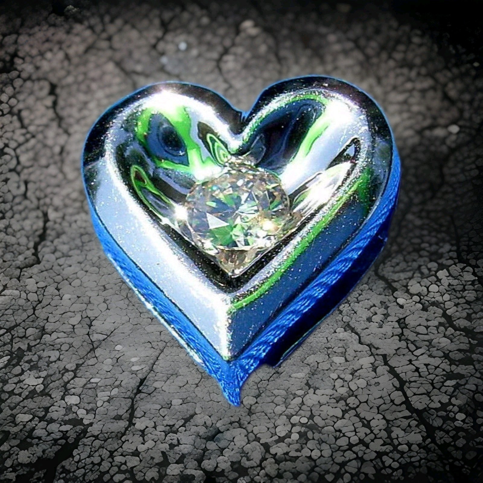 EARTH MINED DIAMOND Heart of Life Pendant SOLID 14K WHITE GOLD Medallion Charm