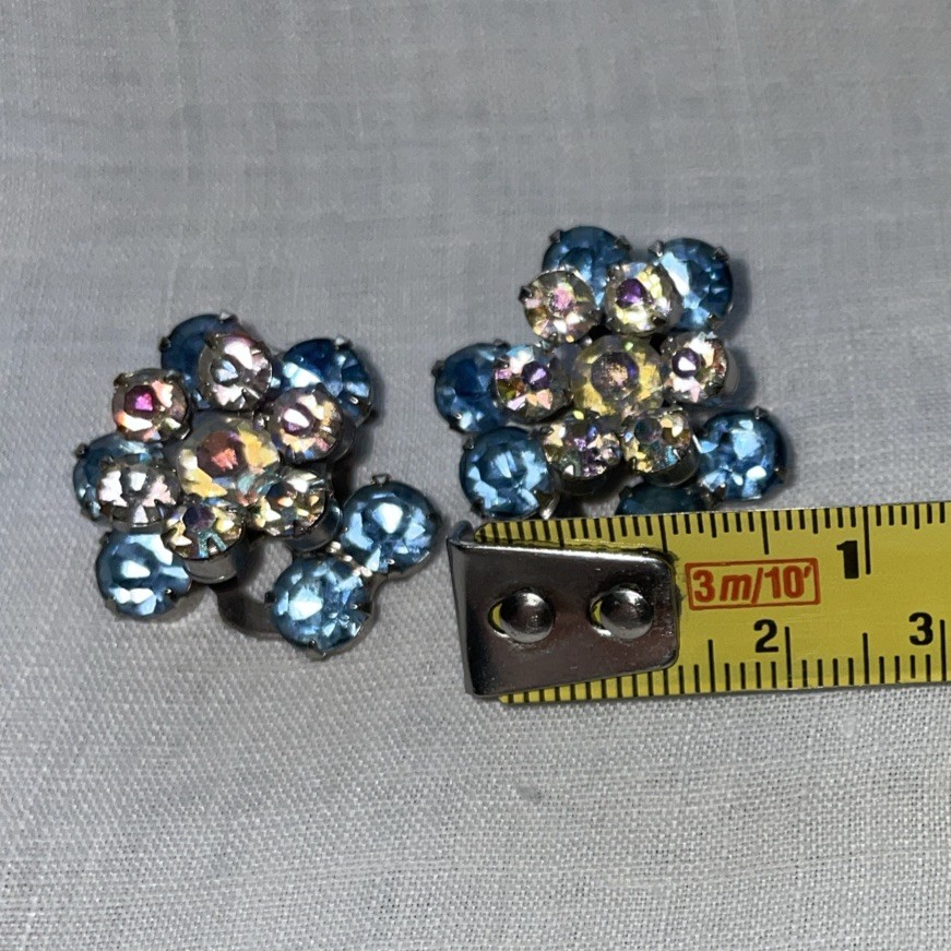 Vintage Juliana “BOOK PIECE” AB Crystal Starburst Brooch & Clip Earrings #1355