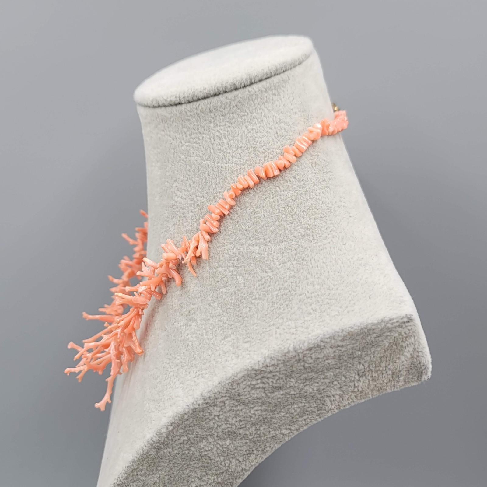 Vtg Angel Skin Branch Coral Necklace Natural Salmon Orange Pink Graduated 16”