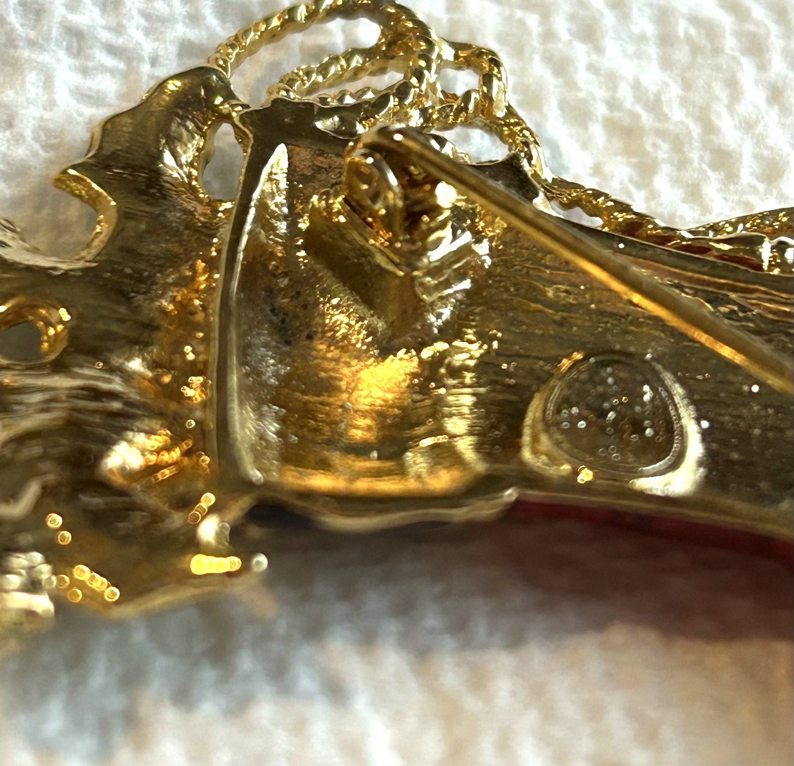 Christmas Brooch Christopher Radko Vintage Stocking Signed Designer Collectible