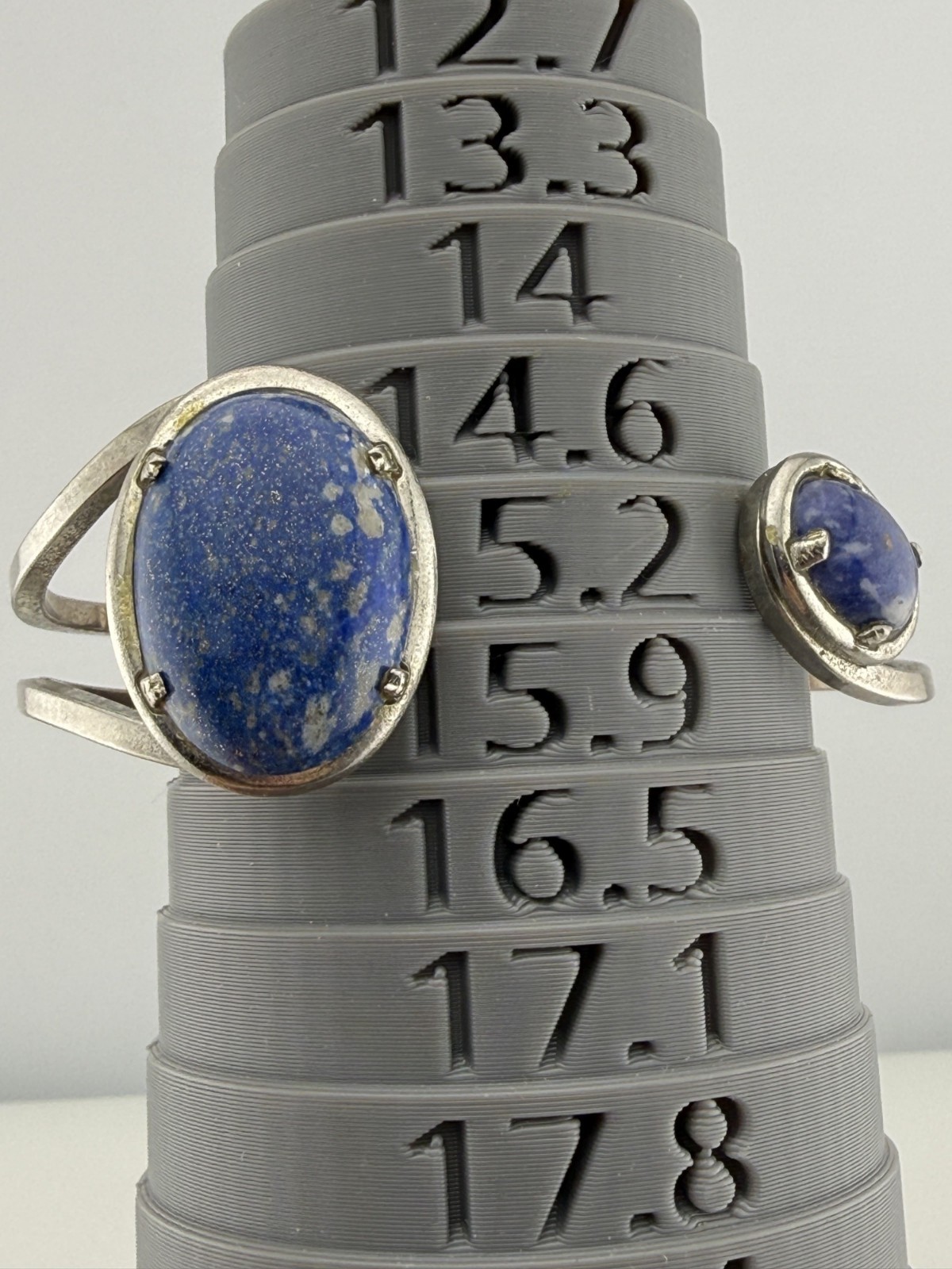 Vintage Cuff Bracelet Oval Blue Stone Cabochons Hinged Boho Classic