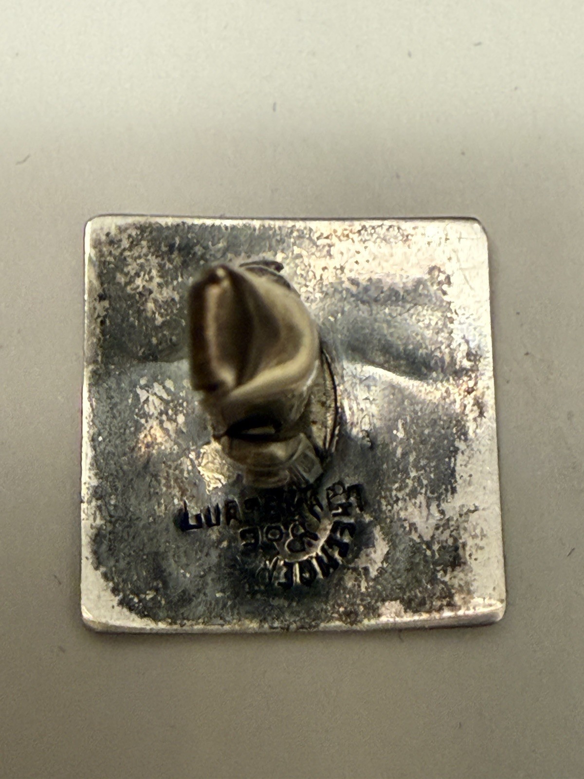 Vintage silver 900 Guatemala Alpaca Silver / Inlaid Turquoise Cufflinks / 9.3 G