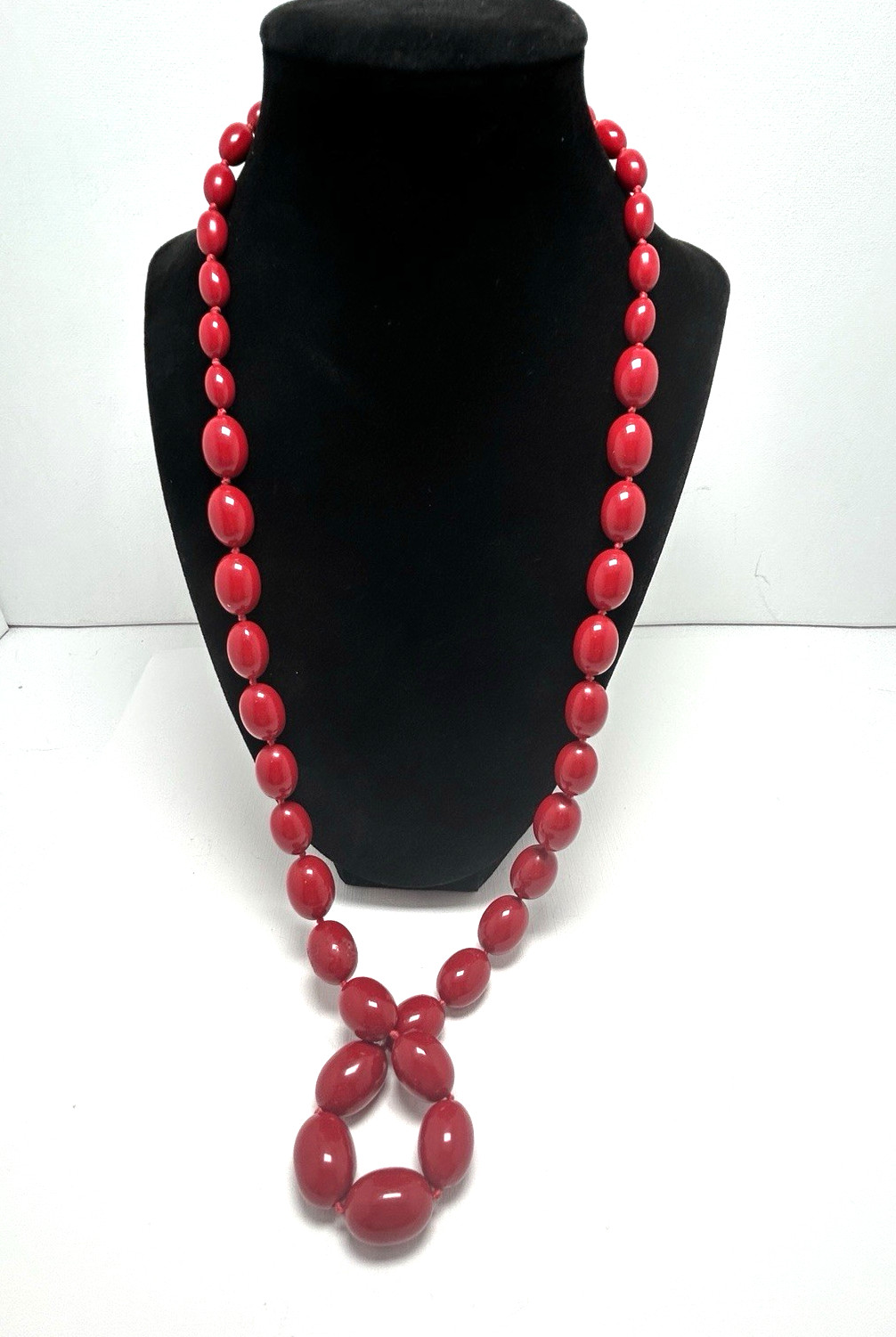 Vintage Signed Necklace Lot Monet Trifari Avon West Germany Red White Mod 4pc