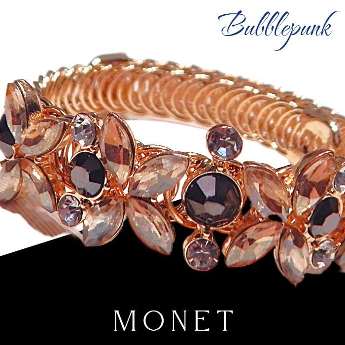 Retro Vintage Dragon Fire Mystic Rhinestone Bypass Cuff Bracelet MONET NWOT S45