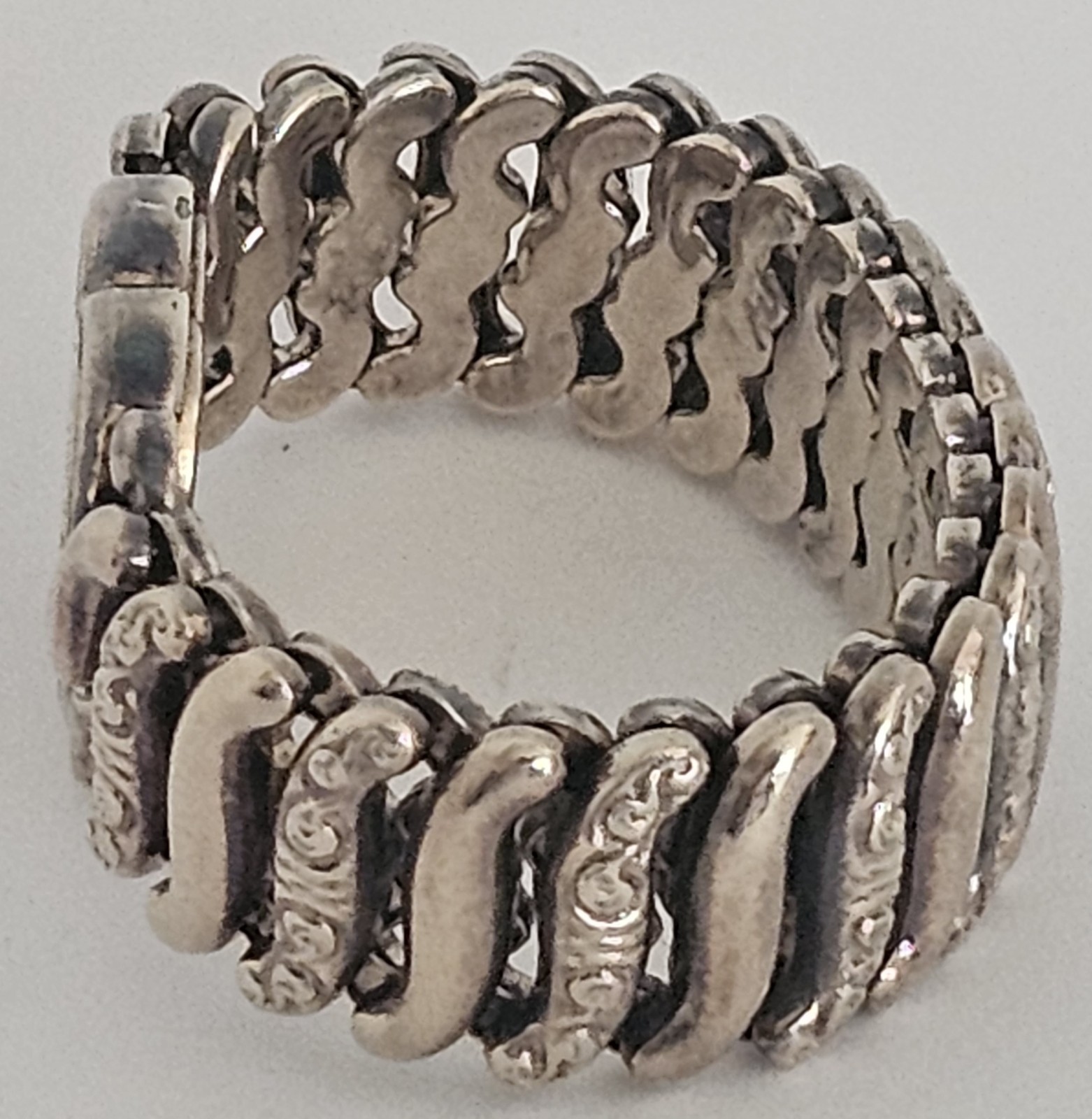 WWII Sweetheart Expansion Bracelet Pitman & Keeler Sterling Base Heart Initials