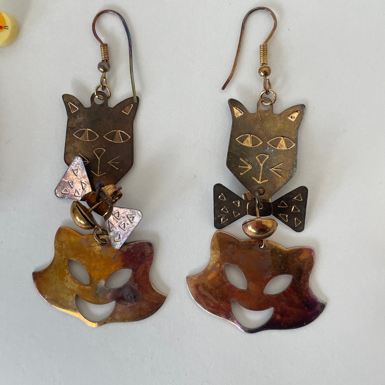 Vtg WHIMSICAL CAT Brooch Lot 50s 70s 80s Jewelry Artisan Burch Pinback Earrings
