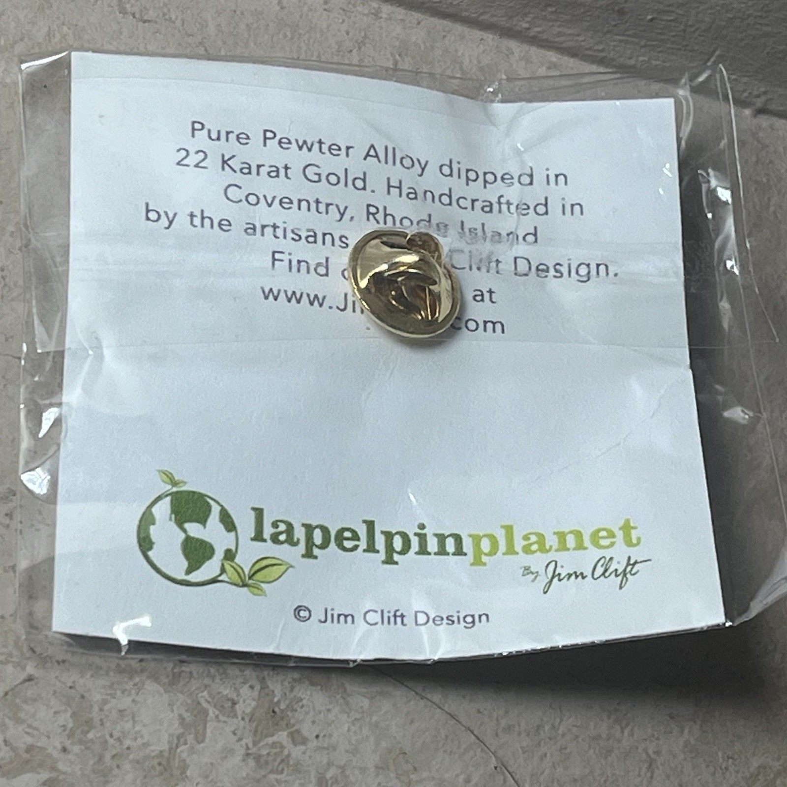 Vintage Jim Clift Gold Dipped Pewter 78 Lapel Pin