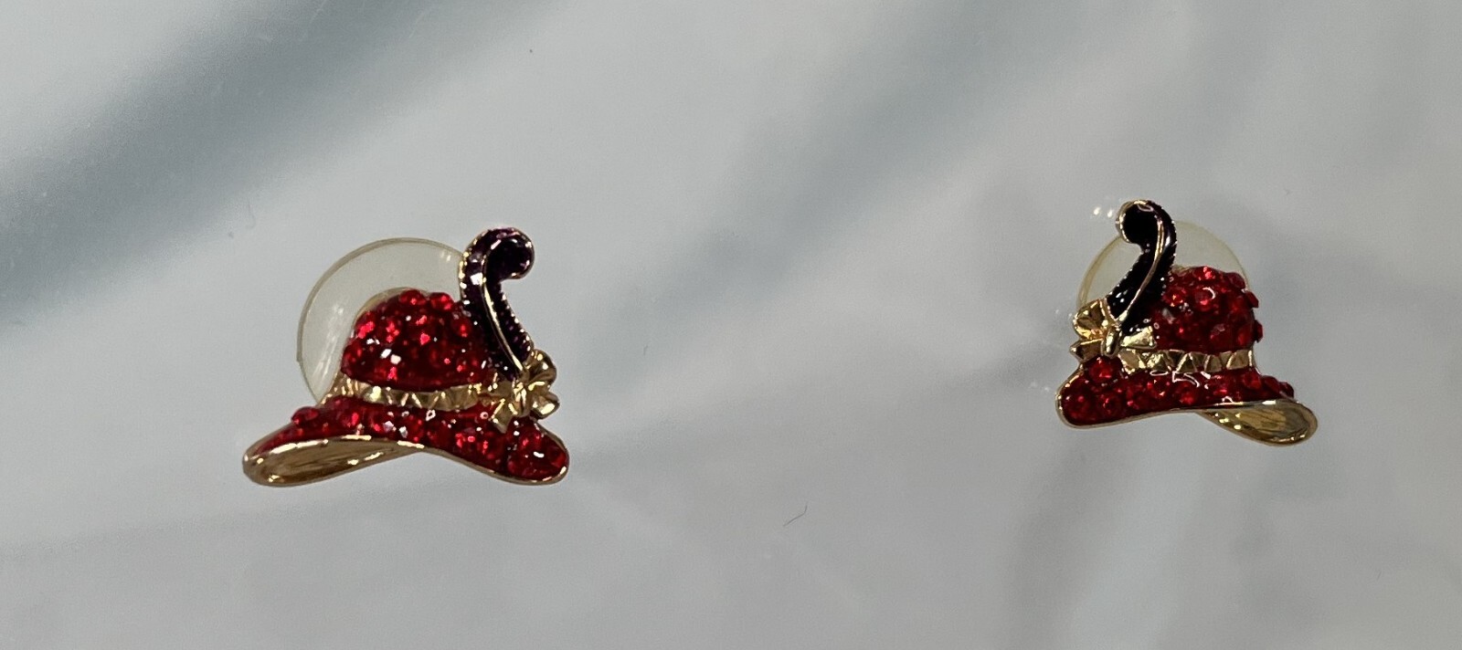 Red Hat Society – Rhinestone Pin – Purple Feather – Lot Of 2 Matching Pins