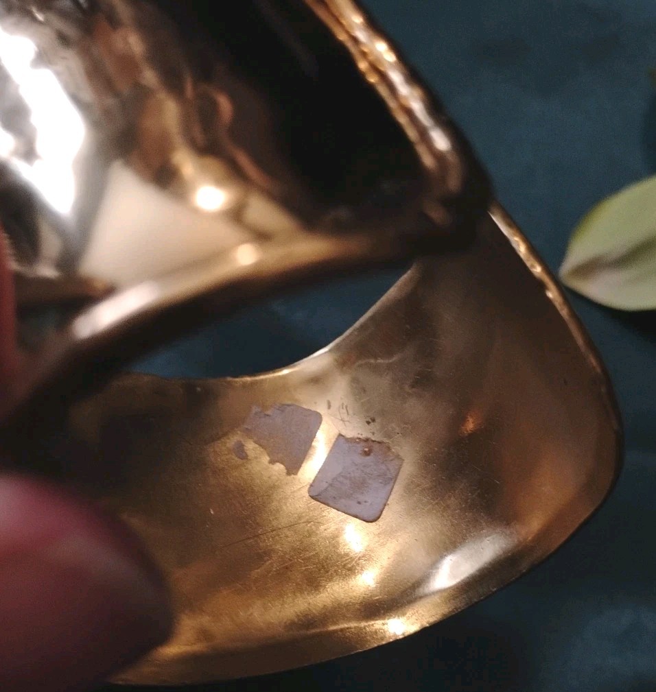 Vintage LUCIANO Bustamante Brutalist Brass/ Copper Metal Cuff Bracelet Mexico!
