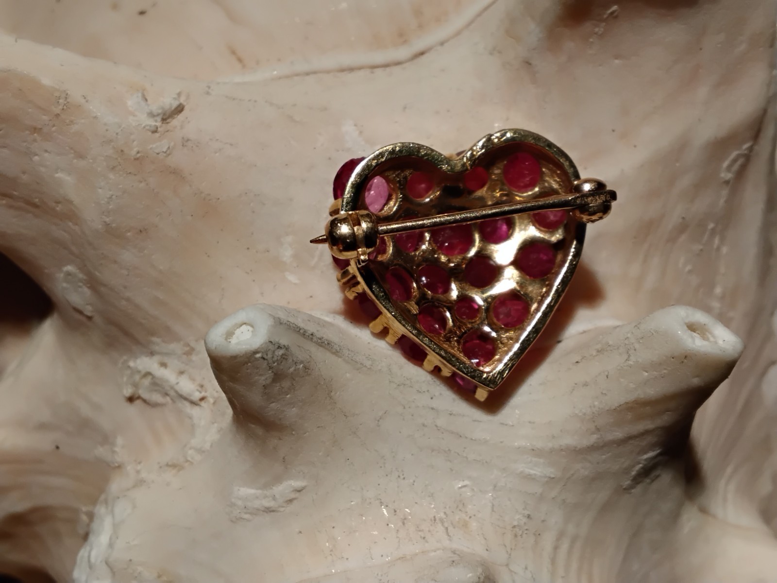 Ravishing Ruby ~ 12K Heart Pin