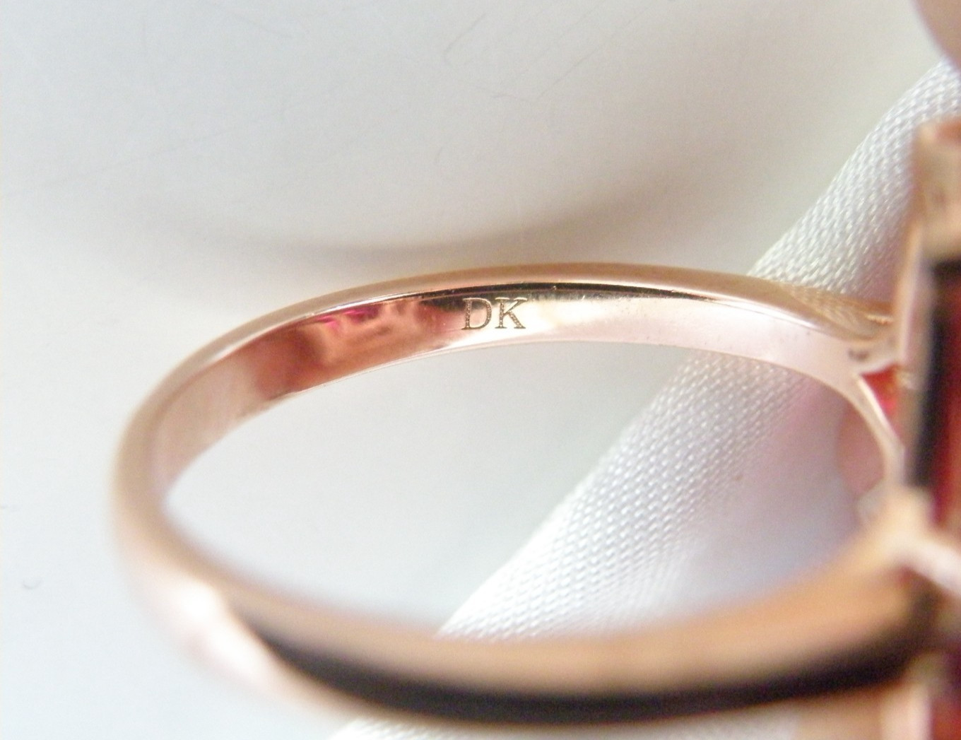 Sterling Silver 925 Rose Gold Large Lab Created Pink Sapphire Ruby Ring Size 10