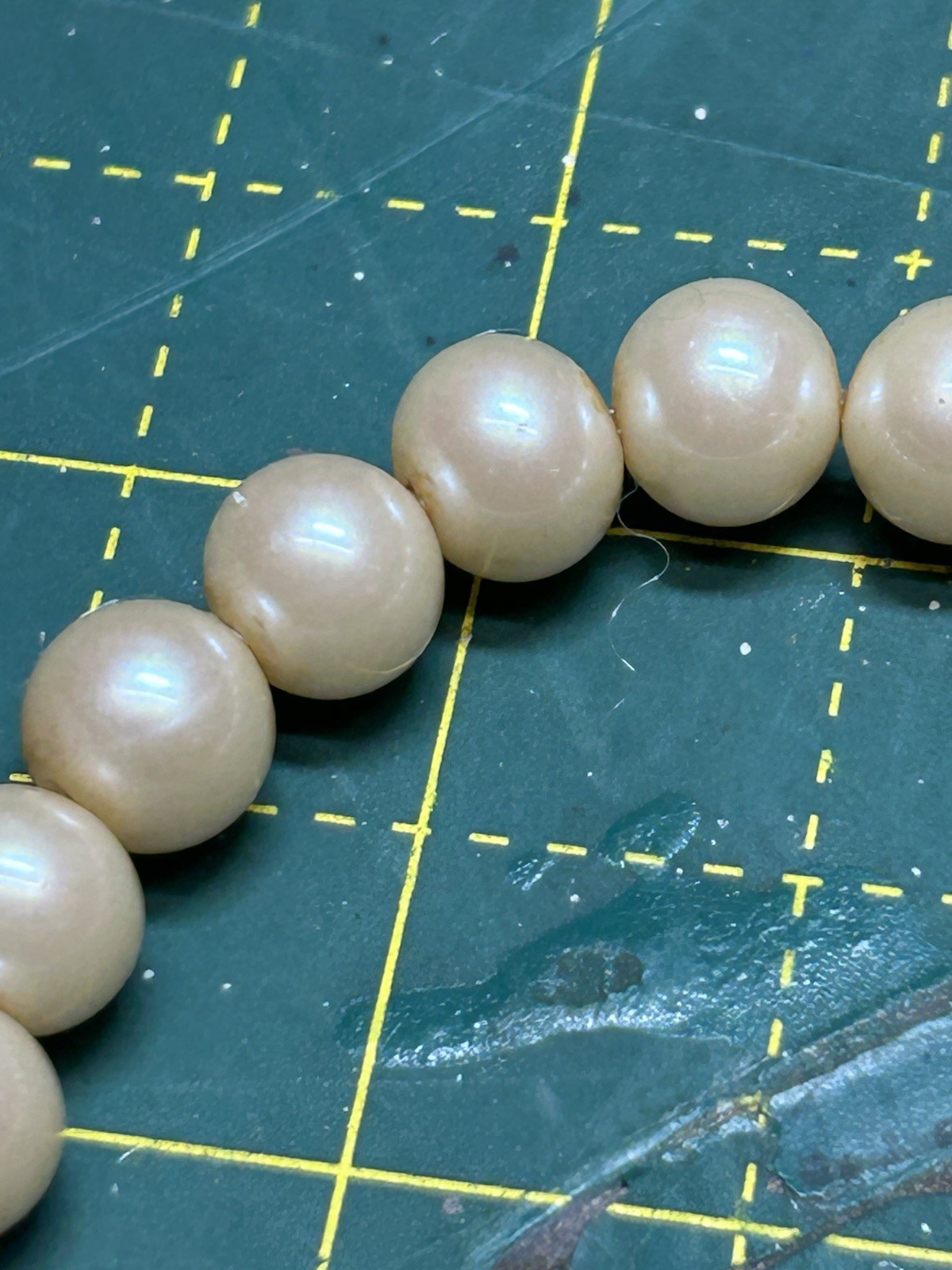 Vintage Japanese Cultured Pearl Necklace 27” Long 8.3-8.4mm Round Creamy Pearls