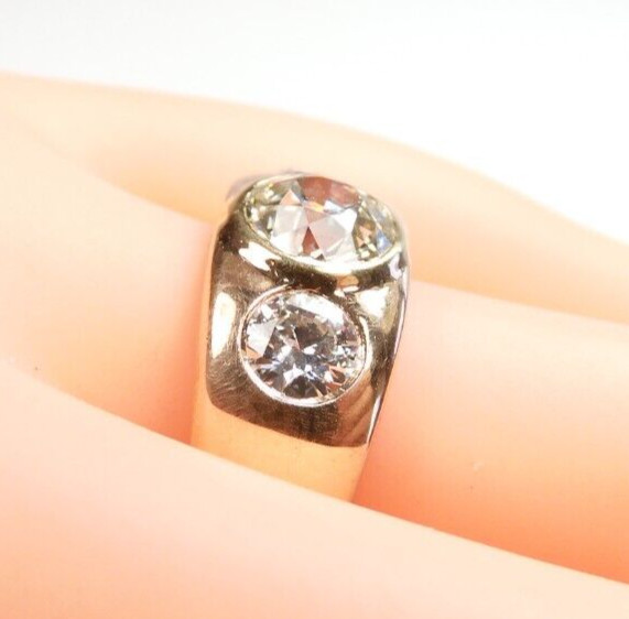 Antique 1920’s European Diamond Engagement Ring 14K Rose Gold 9 UK-R1/2 EGL USA